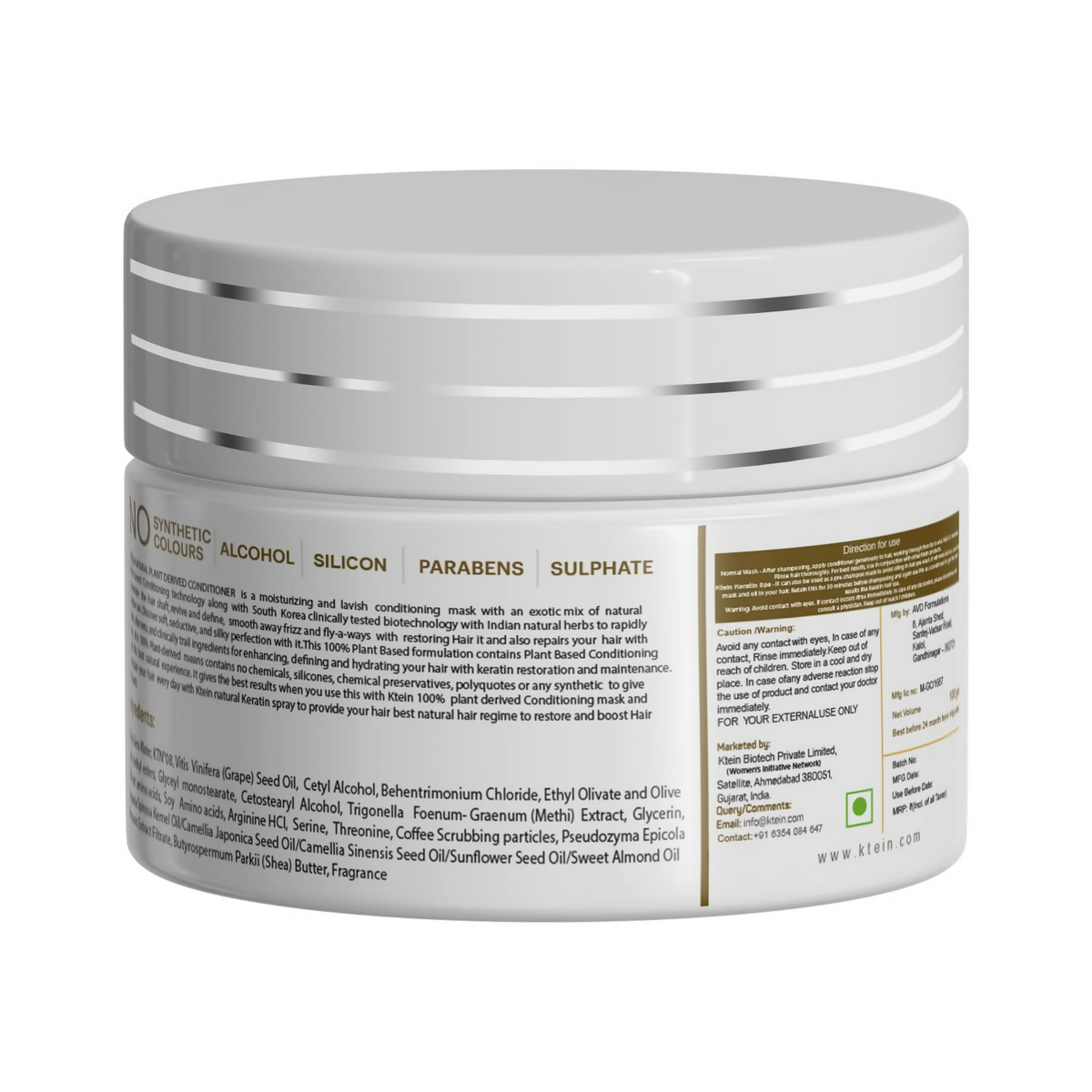 Image 2 of Ktein Natural Chemical Free Plant Derived Conditioning Hair Masks