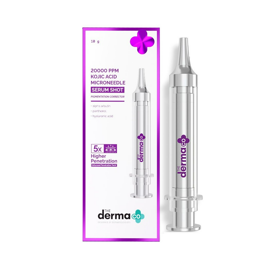 Image 1 of The Derma Co 20000 PPM Kojic Acid Microneedle Face Serum Shot for Pigmentation & Skin Renewal