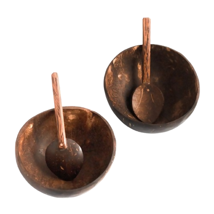 Image 1 of 150 ml / Set of 2 for the product Thenga Artisan Mini Coconut Shell Bowl with Spoon