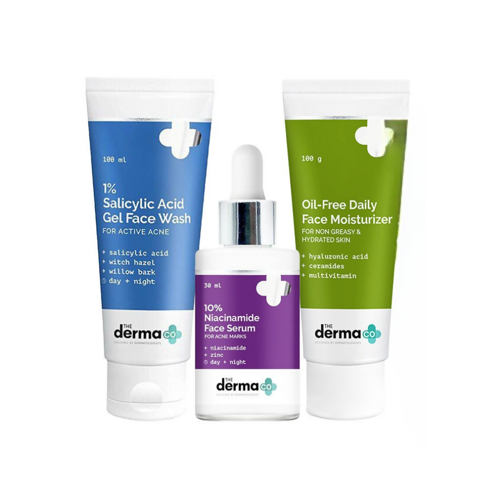 Image 1 of The Derma Co I-Beauty CSM (Cleanser, Serum, Moisturizer) For Acne Prone Skin Combo