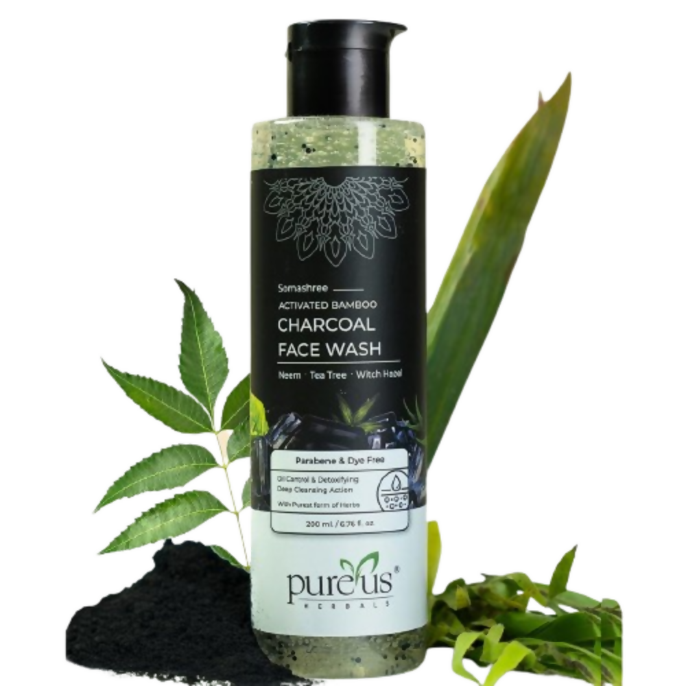 Image 1 of 200 ml / Pack of 1 for the product Pureus Herbals Somashree Activated Bamboo Charcoal Face Wash