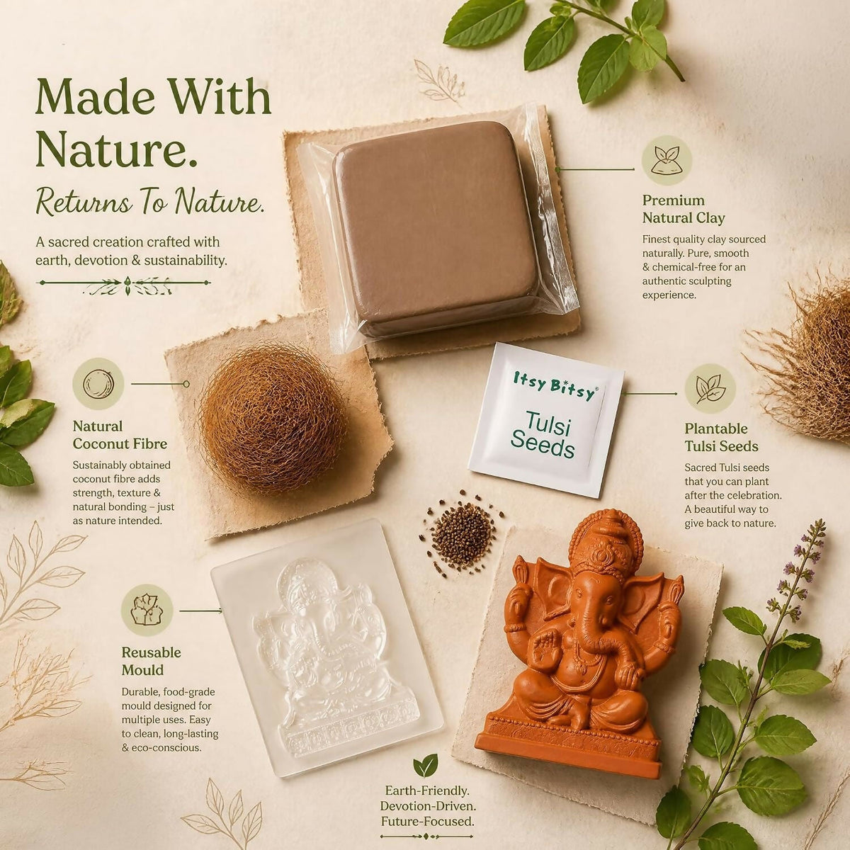 Image 9 of Little Birdie DIY Mould & Make Plantable Ganesha Eco-Friendly Kit