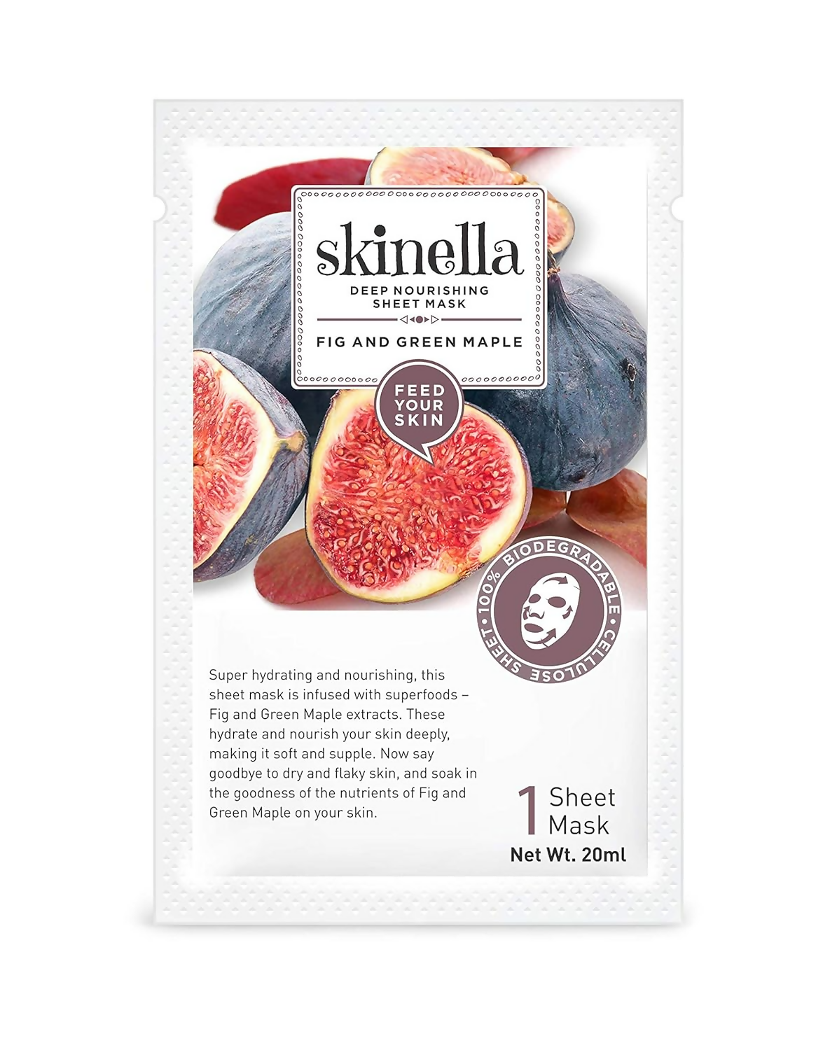 Image 1 of Skinella Deep Nourishing Sheet Mask - Fig & Green Maple
