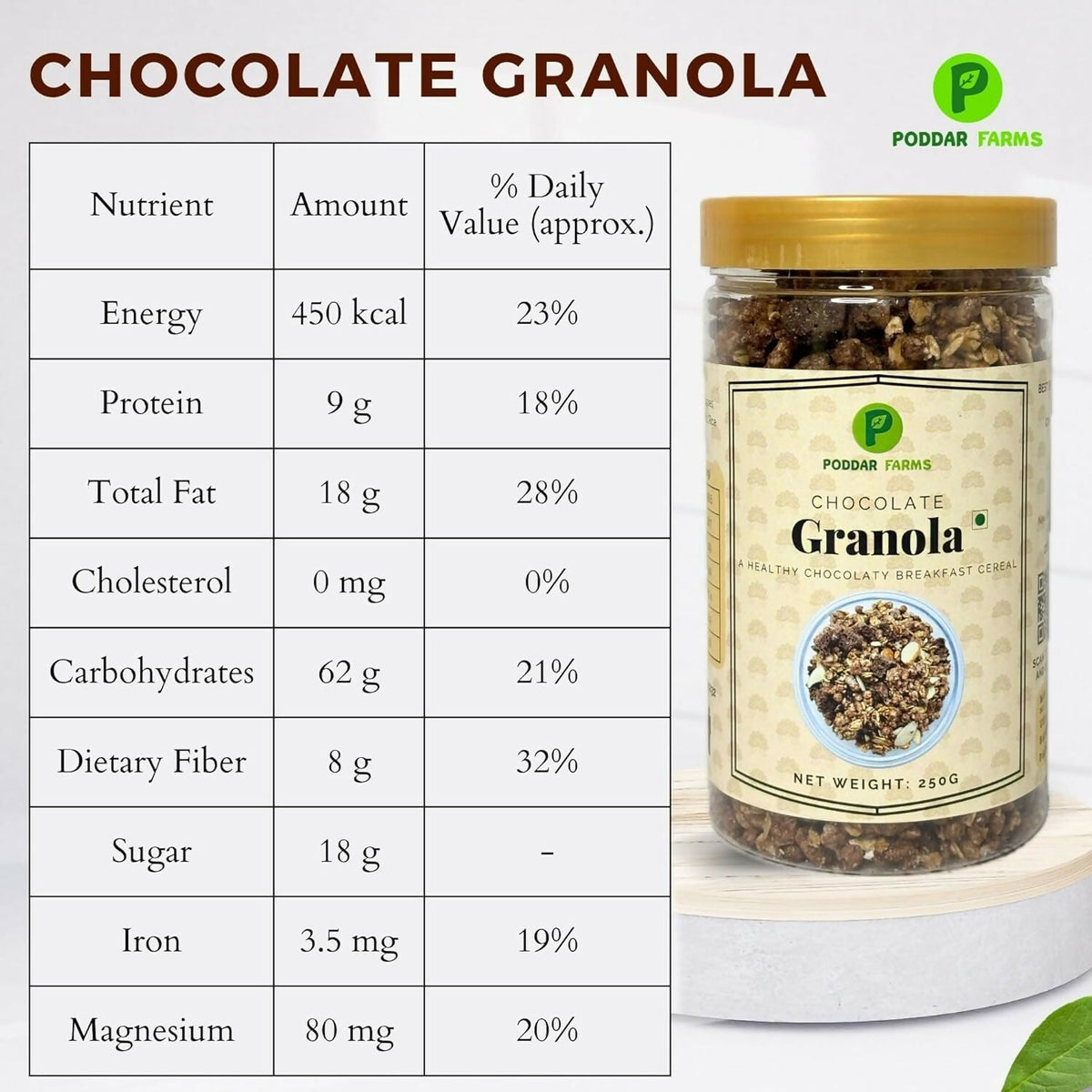 Image 2 of Poddar Farms Fruit and Nut Muesli & Chocolate Granola Combo