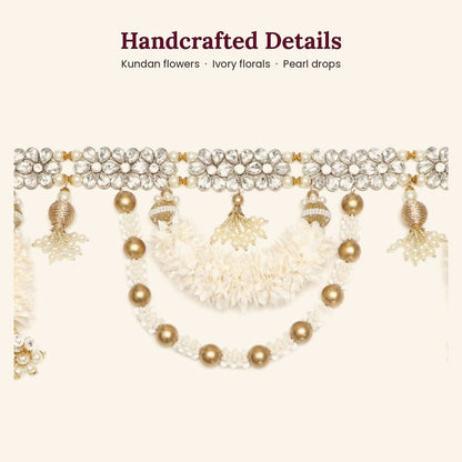 Image 4 of Renu's Creation Ivory Floral Kundan Toran