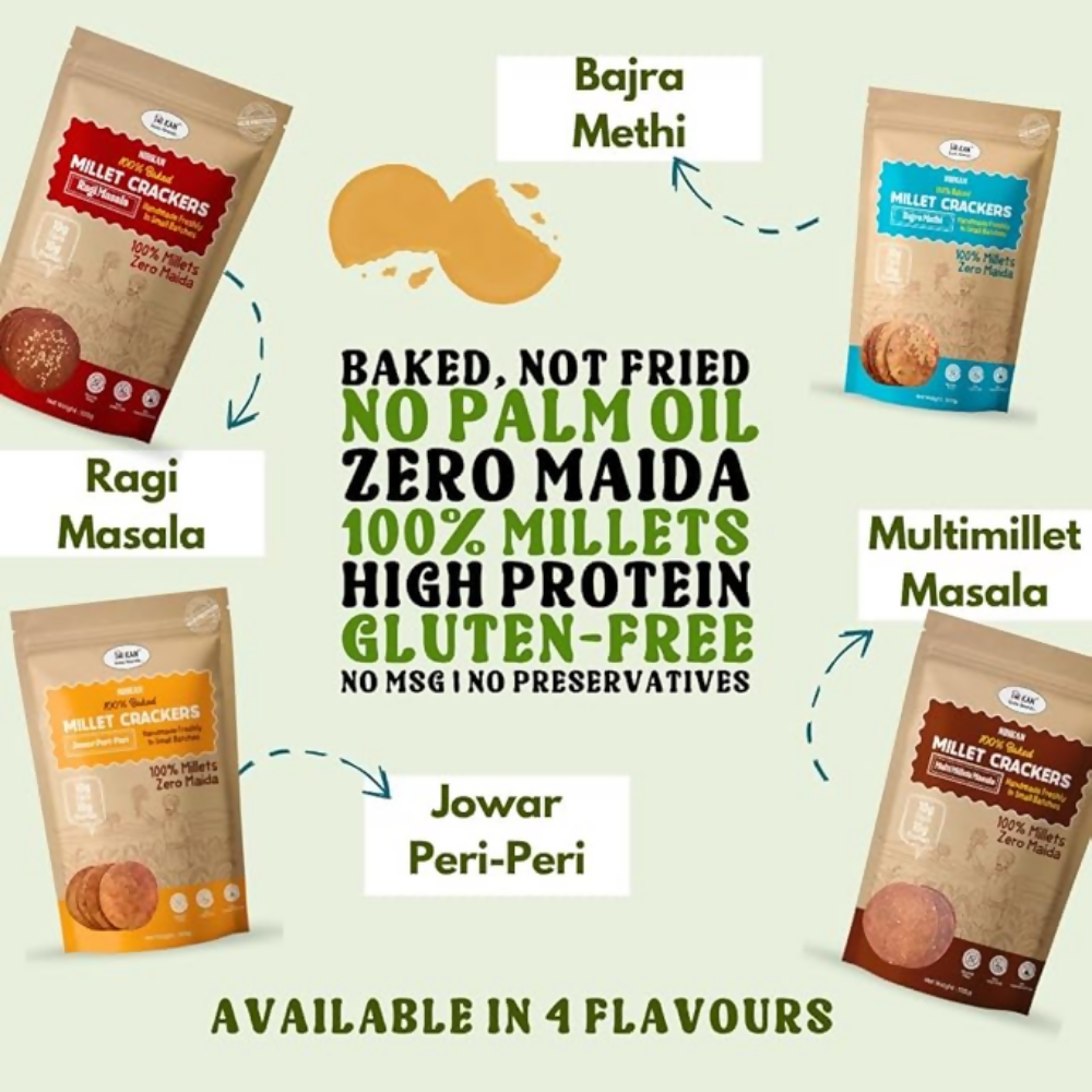Image 4 of NIHKAN Millet Crackers Ragi Masala & Jowar Peri Peri