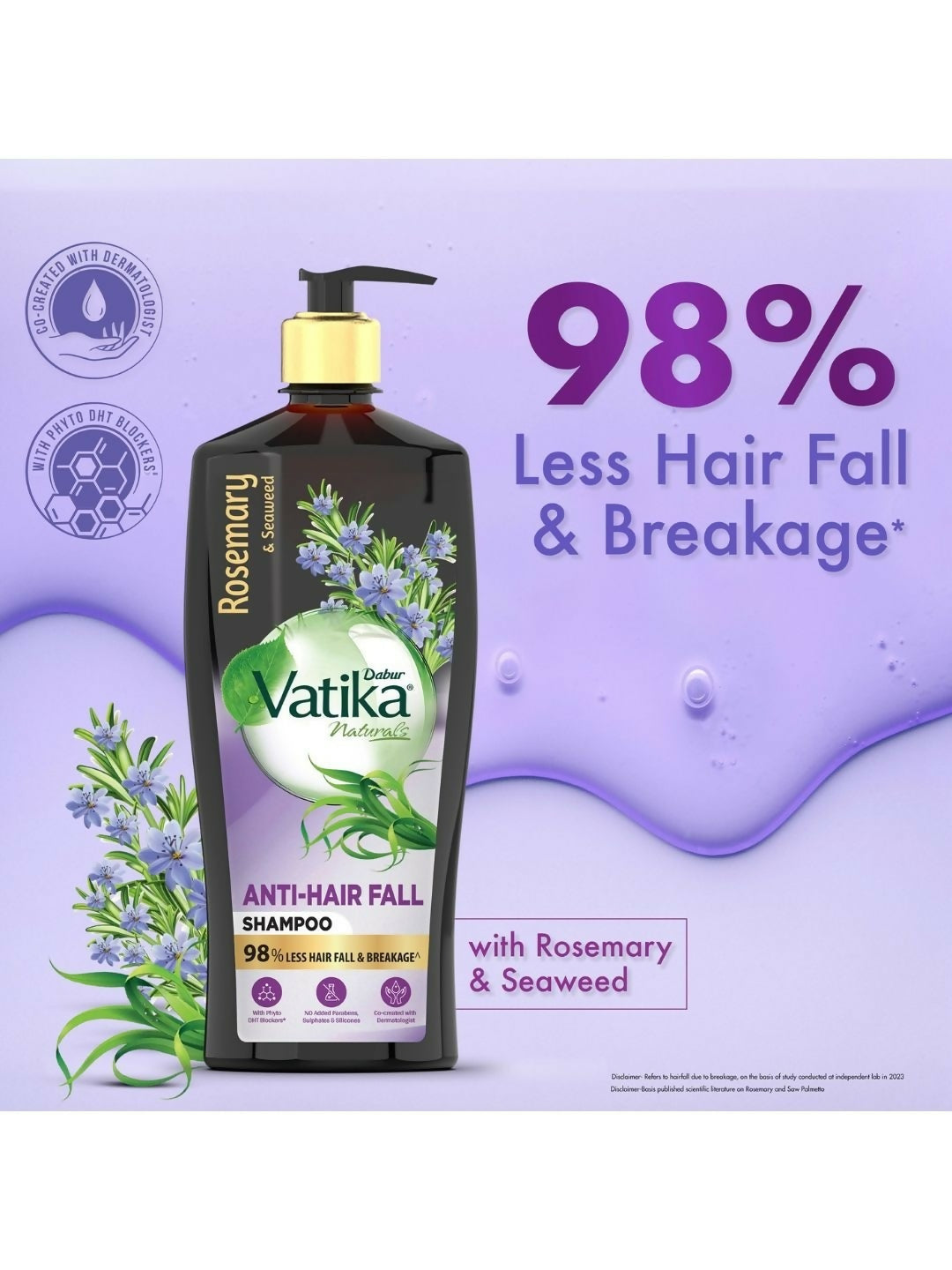 Image 4 of Dabur Vatika Naturals Rosemary & Seaweed Anti-Hair Fall Shampoo