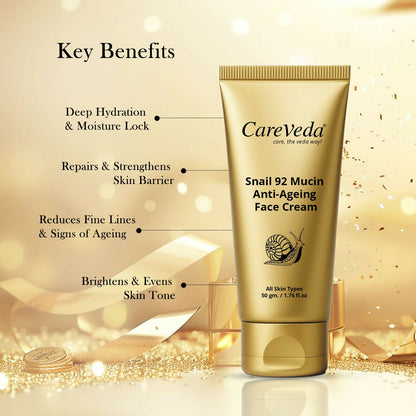 Image 7 of CareVeda Snail 92 Mucin Anti-Aging Face Cream for Skin Repair