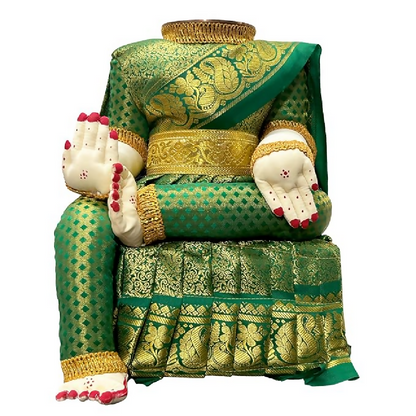 Image 1 of 12 Inch for the product Green Saree Varalakshmi Ammavari Idol Body