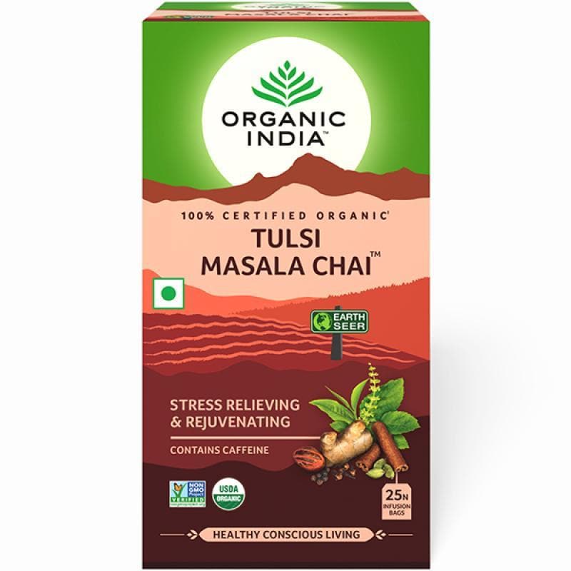 Image 1 of Pack of 1 for the product Organic India Tulsi Masala Chai 25 Tea Bags