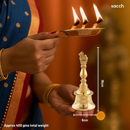 Image 6 of Sacch Brass Nandi Pooja Bell For Temple & Prayer Room (Bell)