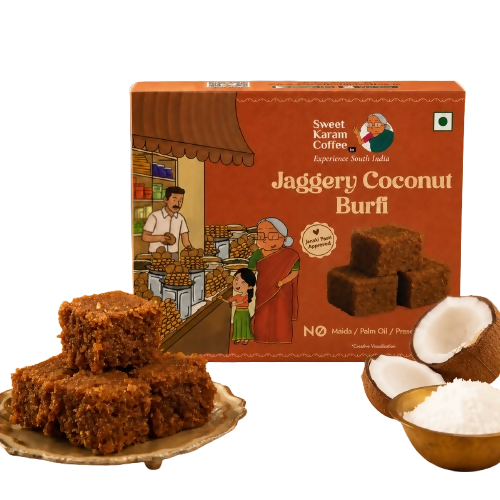 Image 1 of 150 gm / Pack of 1 for the product Sweet Karam Coffee Jaggery Coconut Burfi