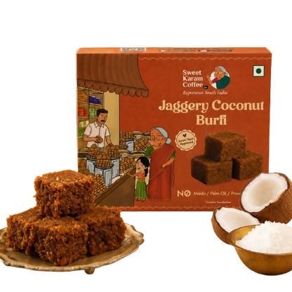 Image 1 of 150 gm / Pack of 1 for the product Sweet Karam Coffee Jaggery Coconut Burfi