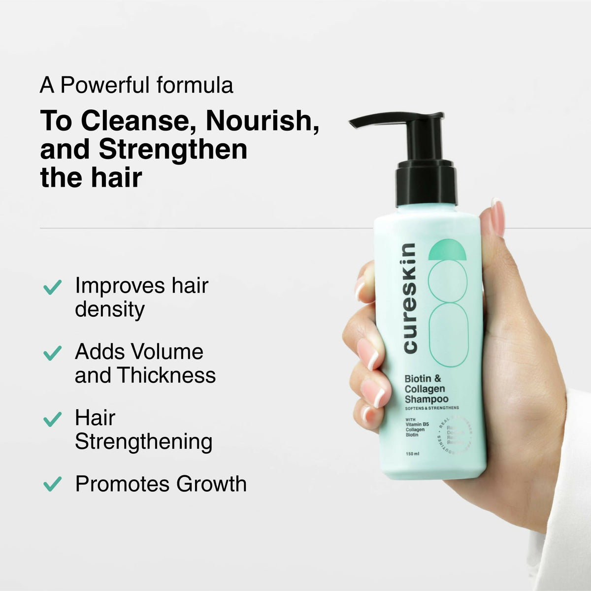 Image 2 of Cureskin Biotin & Collagen Vitamin B5 Glycolipids Shampoo: Strengthen Hair, Reduce Hairfall & Repair Damage