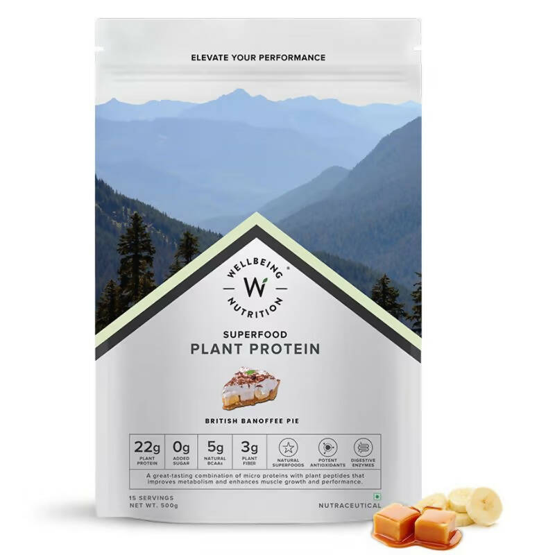 Image 1 of Wellbeing Nutrition Superfood Plant Protein Isolate - British Banoffee Pie