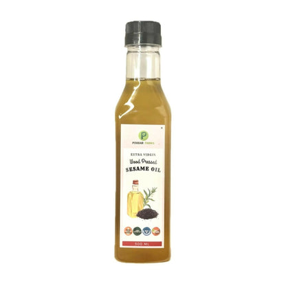 Image 1 of 500  ml for the product Poddar Farms Wood Pressed Sesame Oil