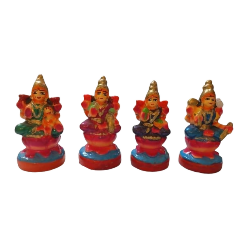 Image 1 of 4 Pieces for the product Handcrafted Clay Ashta Lakshmi Idol - 12 cm