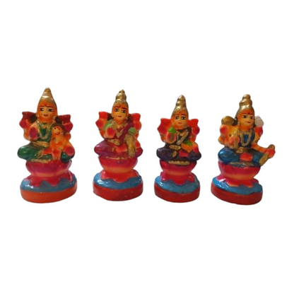 Image 1 of 4 Pieces for the product Handcrafted Clay Ashta Lakshmi Idol - 12 cm