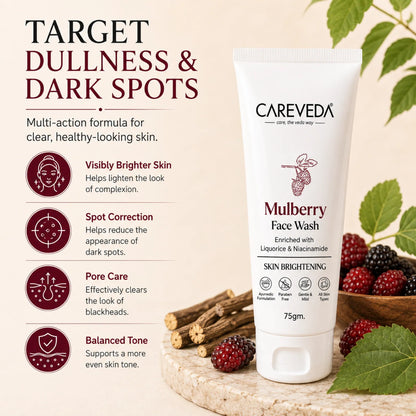 Image 2 of CareVeda Mulberry Face Wash with Liquorice & Niacinamide – Skin Brightening & Dark Spot Reduction