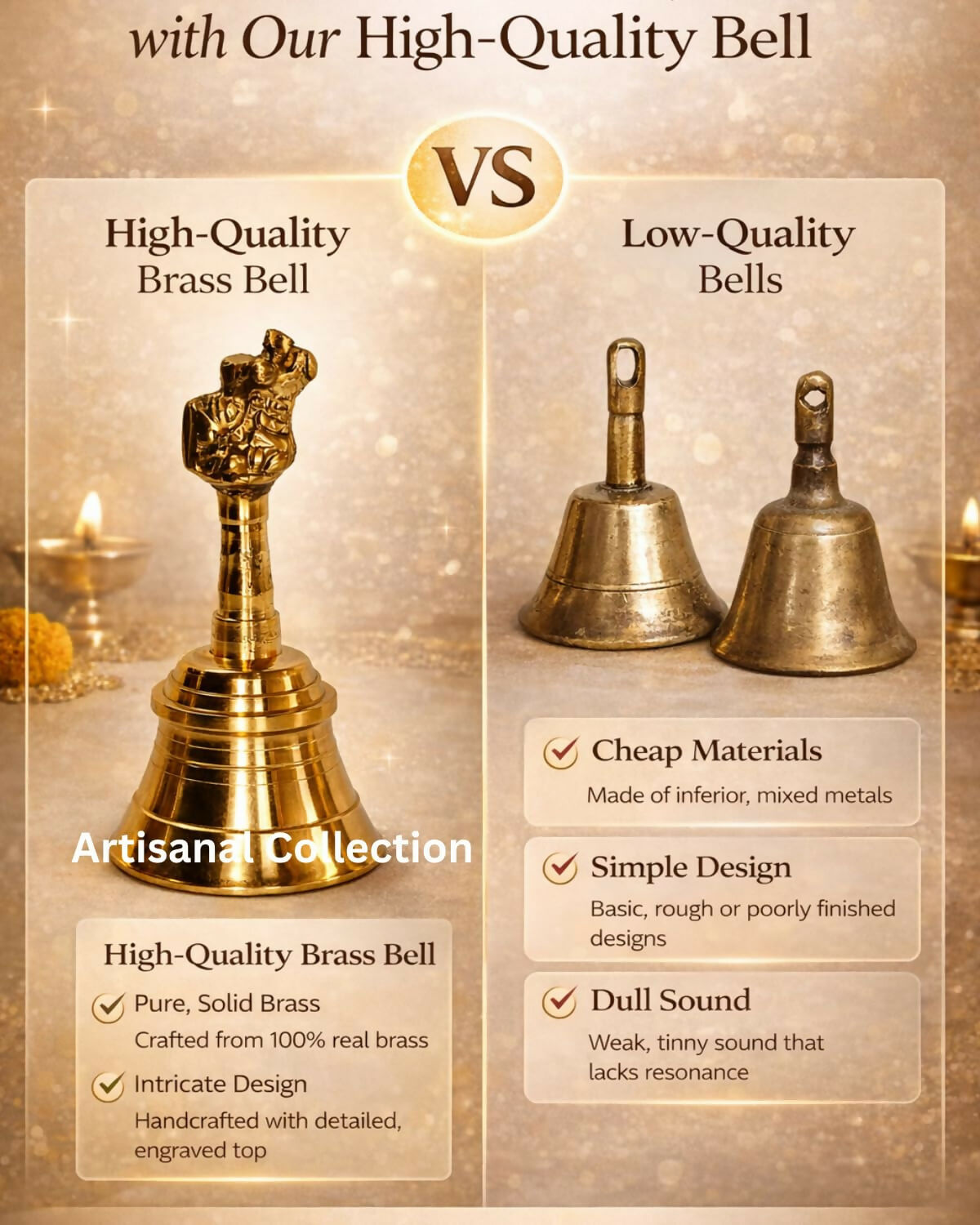 Image 4 of Brass Bell for Pooja Room