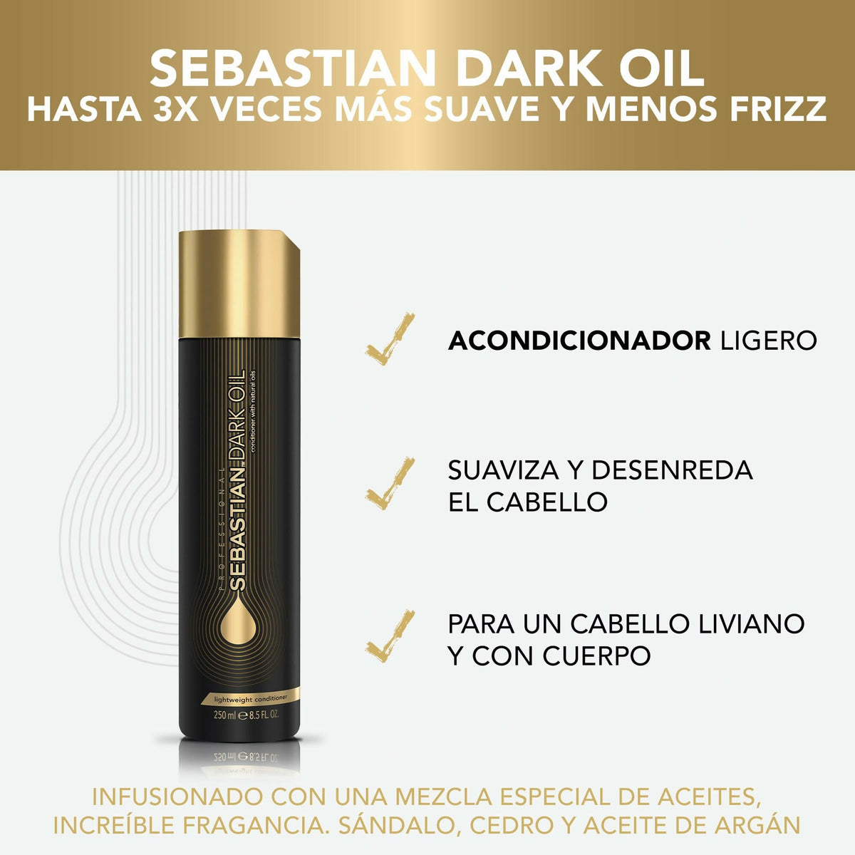 Image 2 of Sebastian Professional Dark Oil Lightweight Hair Conditioner for Smoothening Hair