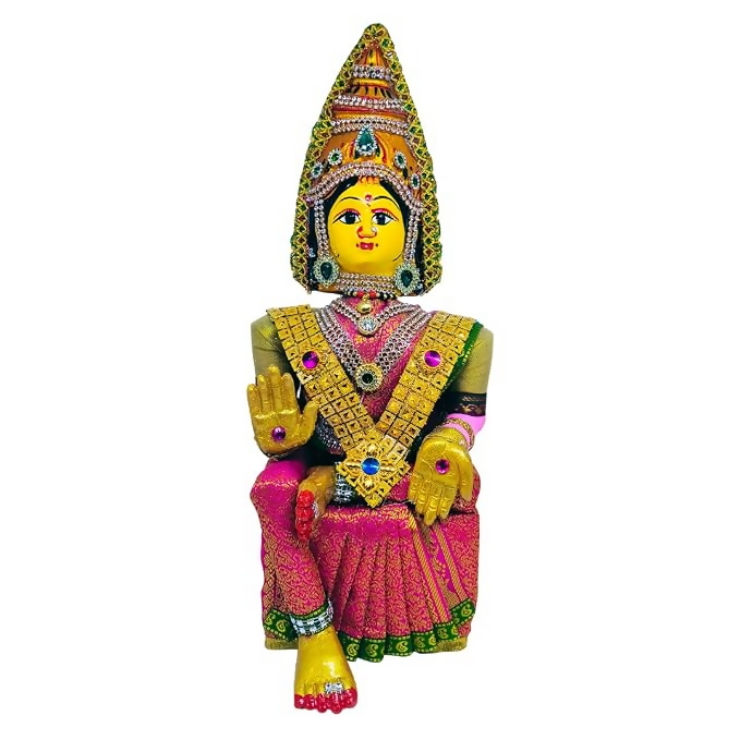 Image 1 of 15 Inch for the product SRI YAGNAA - Varalakshmi Ammavari Decorated Doll - Pink