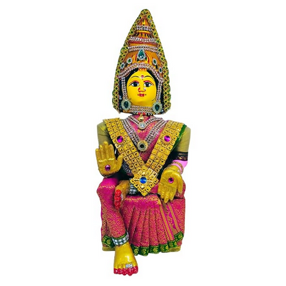 Image 1 of 15 Inch for the product SRI YAGNAA - Varalakshmi Ammavari Decorated Doll - Pink