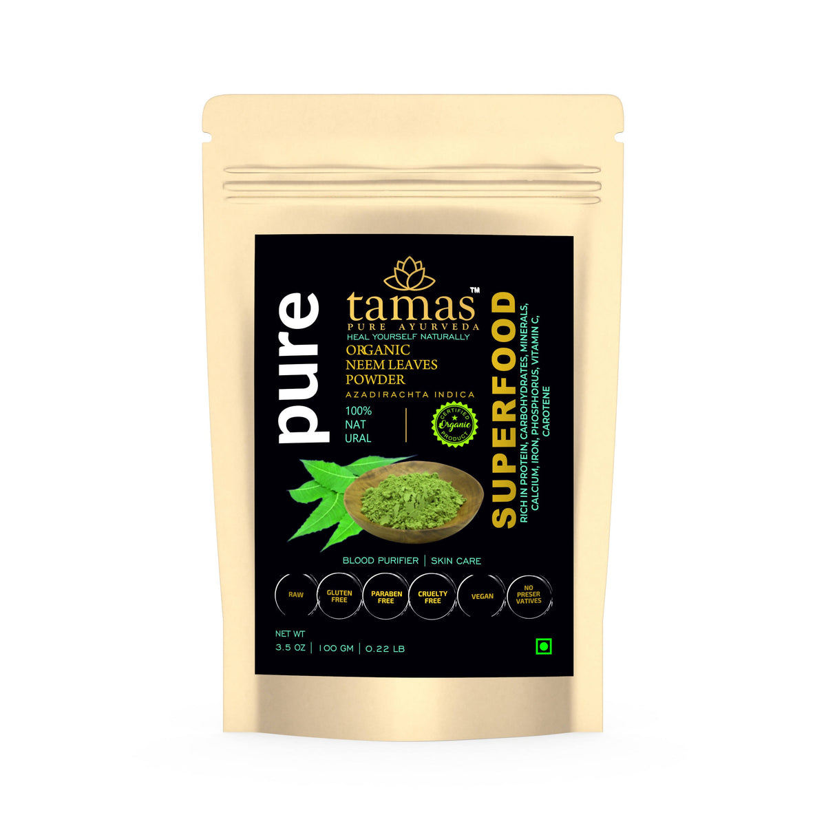 Image 1 of Tamas Pure Ayurveda Superfood Organic Neem Leaves Powder