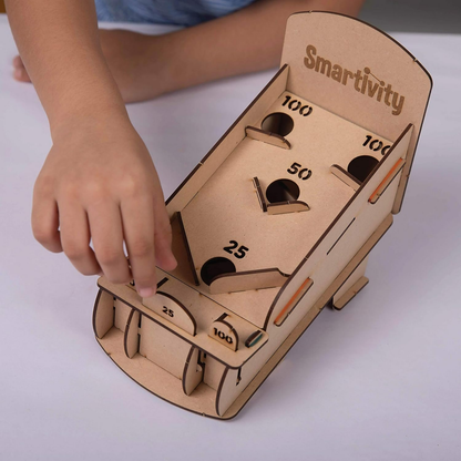 Image 4 of Smartivity Hot Shot Marble 3D Wooden Model Engineering STEM Learning Toy For Kids Ages 6 and Up includes Rubber Bands, Marbles