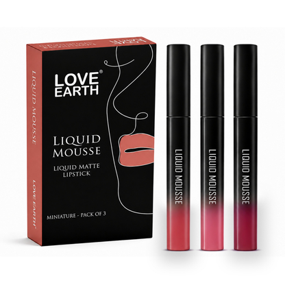 Image 1 of combo / Pack of 1 for the product Love Earth Liquid Mousse Matte Lipstick Dark Pinks