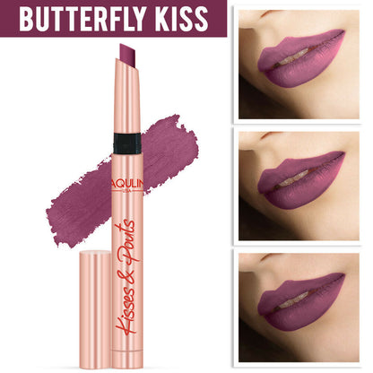 Image 5 of Jaquline USA Kisses & Pouts Transfer Proof Matte Lipstick - Butterfly Kiss 02