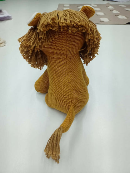 Image 5 of Nesta Toys Lion Plush Toy For Kids – Snuggly Knitted Cotton Soft Toy