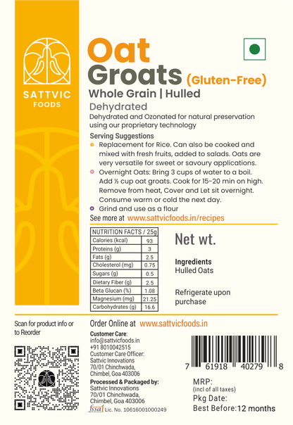 Image 6 of Sattvic Foods Hulled Oat Groats