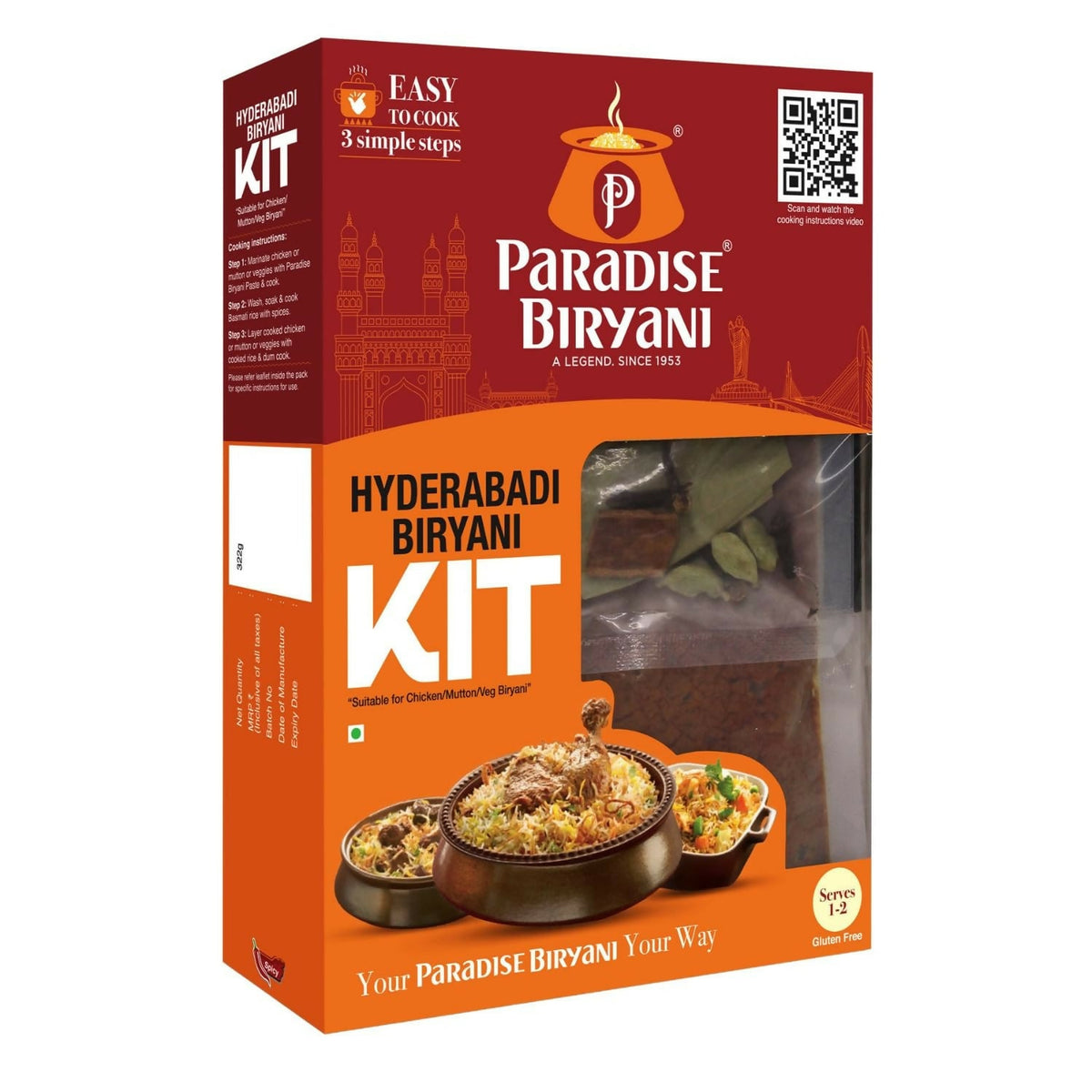 Image 1 of 322 gm / Pack of 1 for the product Paradise Hyderabadi Biryani Kit