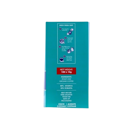Image 7 of Cothas Swansong Blues Aroma Grande Pour Over Coffee Drip Bags | 80% Arabica 20% Robusta Medium Roast & Ground Coffee Powder