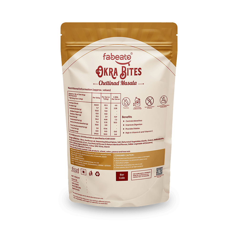 Image 3 of Fabeato Chettinadu Masala Okra Chips (30g)