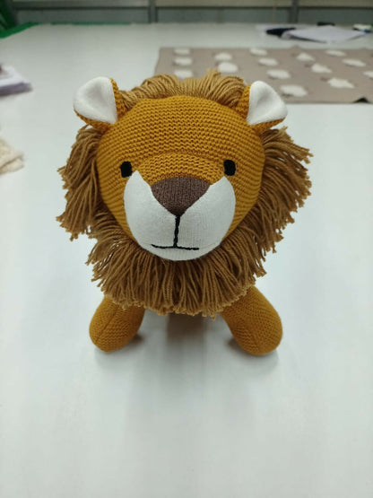 Image 4 of Nesta Toys Lion Plush Toy For Kids – Snuggly Knitted Cotton Soft Toy