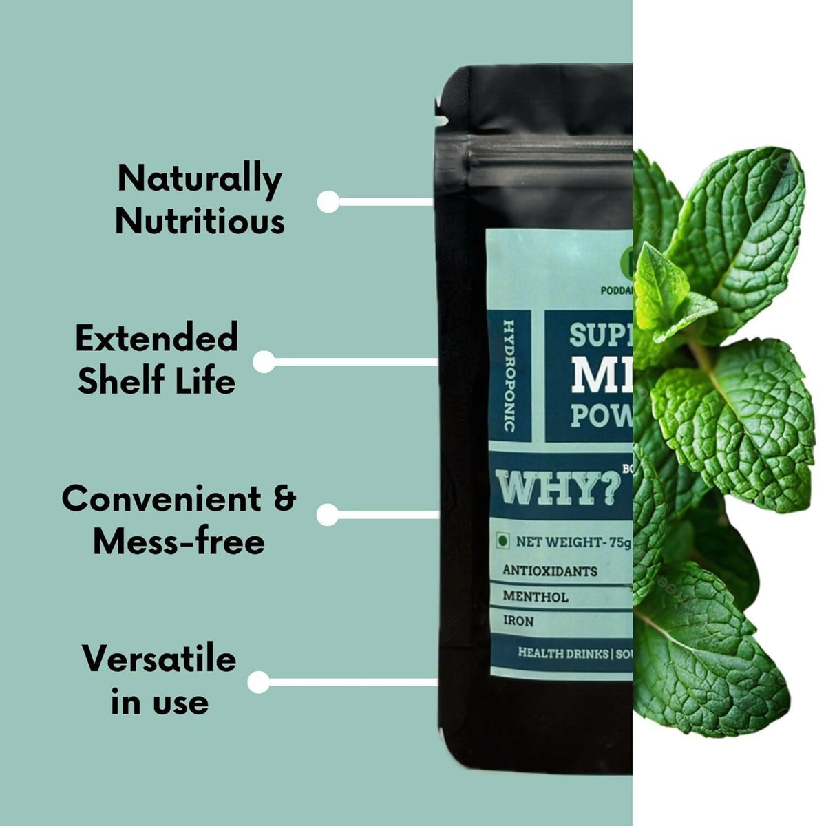 Image 2 of Poddar Farms Premium Mint Powder