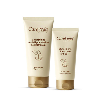 Image 1 of Pack of 1 for the product CareVeda Glutathione Skin Care Set of 2 | Peel off Mask & Sunscreen for Bright, Even-Toned Skin | Anti-Pigmentation & Glow Boost | For Men & Women