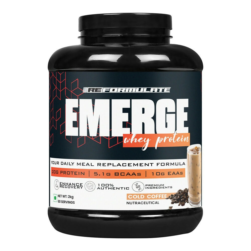 Image 1 of Reformulate Emerge I Whey Protein I Your Daily Meal Replacement Formula I 20 G I Protein I 5.1 G Bcaa's I 10 G Eaa's - Cold Coffee
