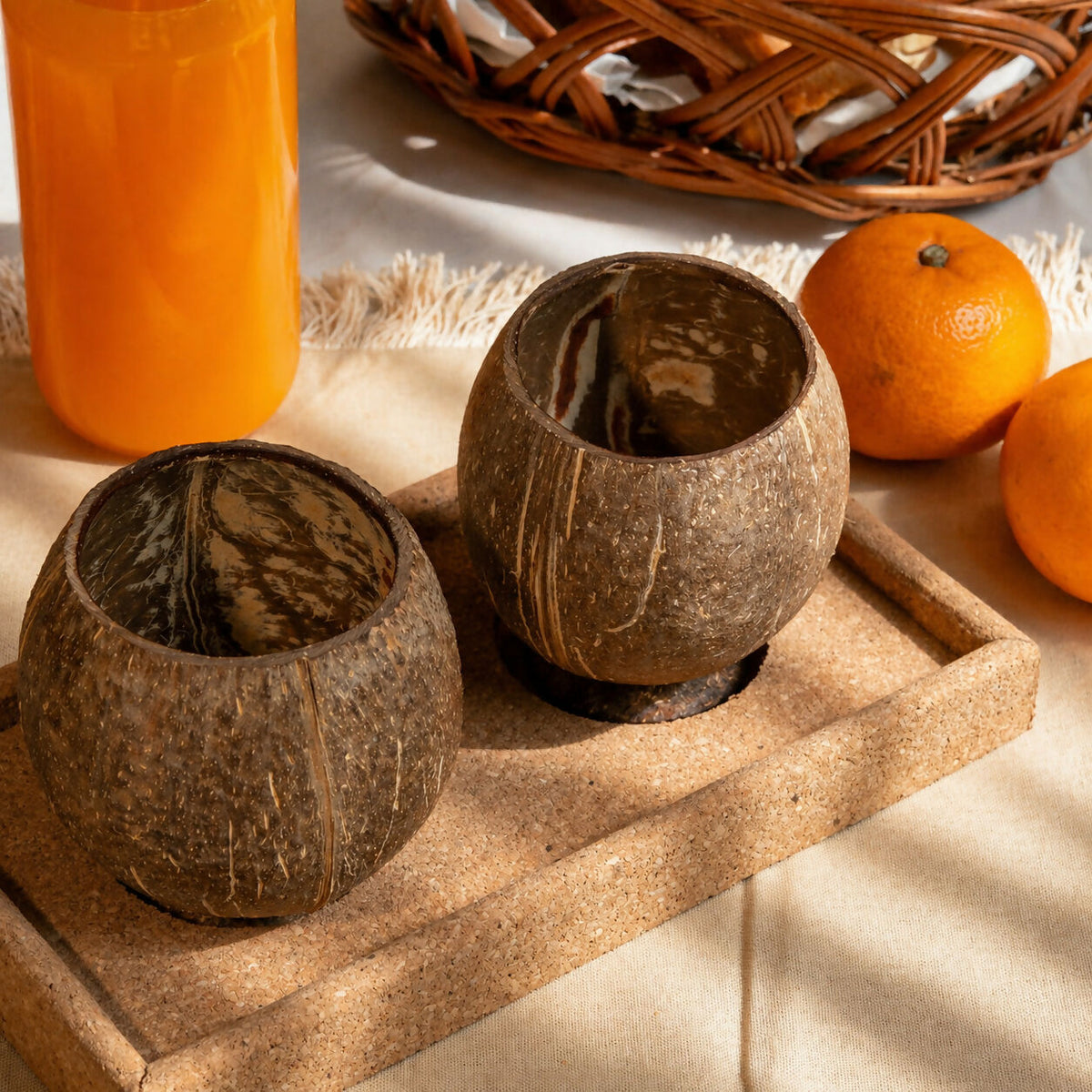 Image 4 of Thenga Handmade Large Coconut Shell Cups