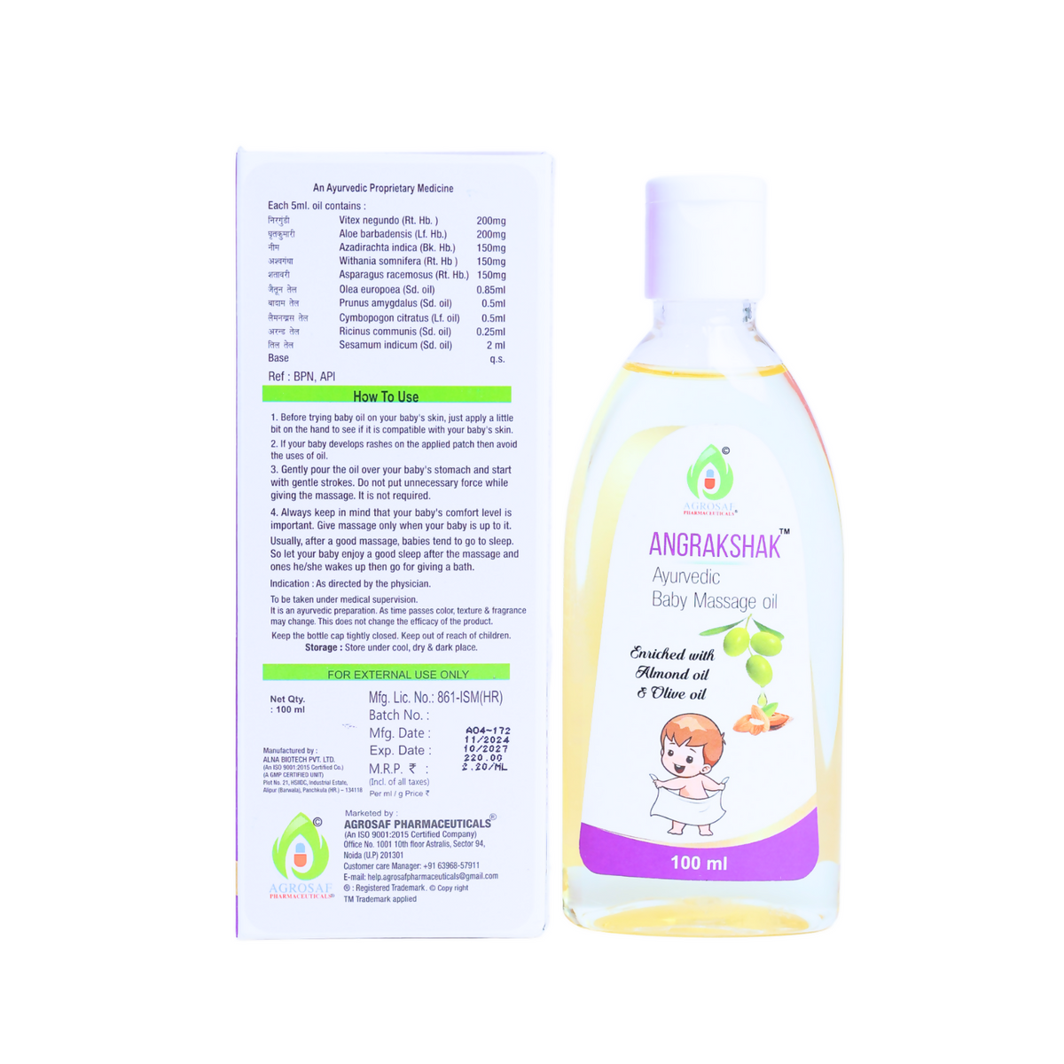 Image 3 of Agrosaf Ang Rakshak Baby Massage Oil