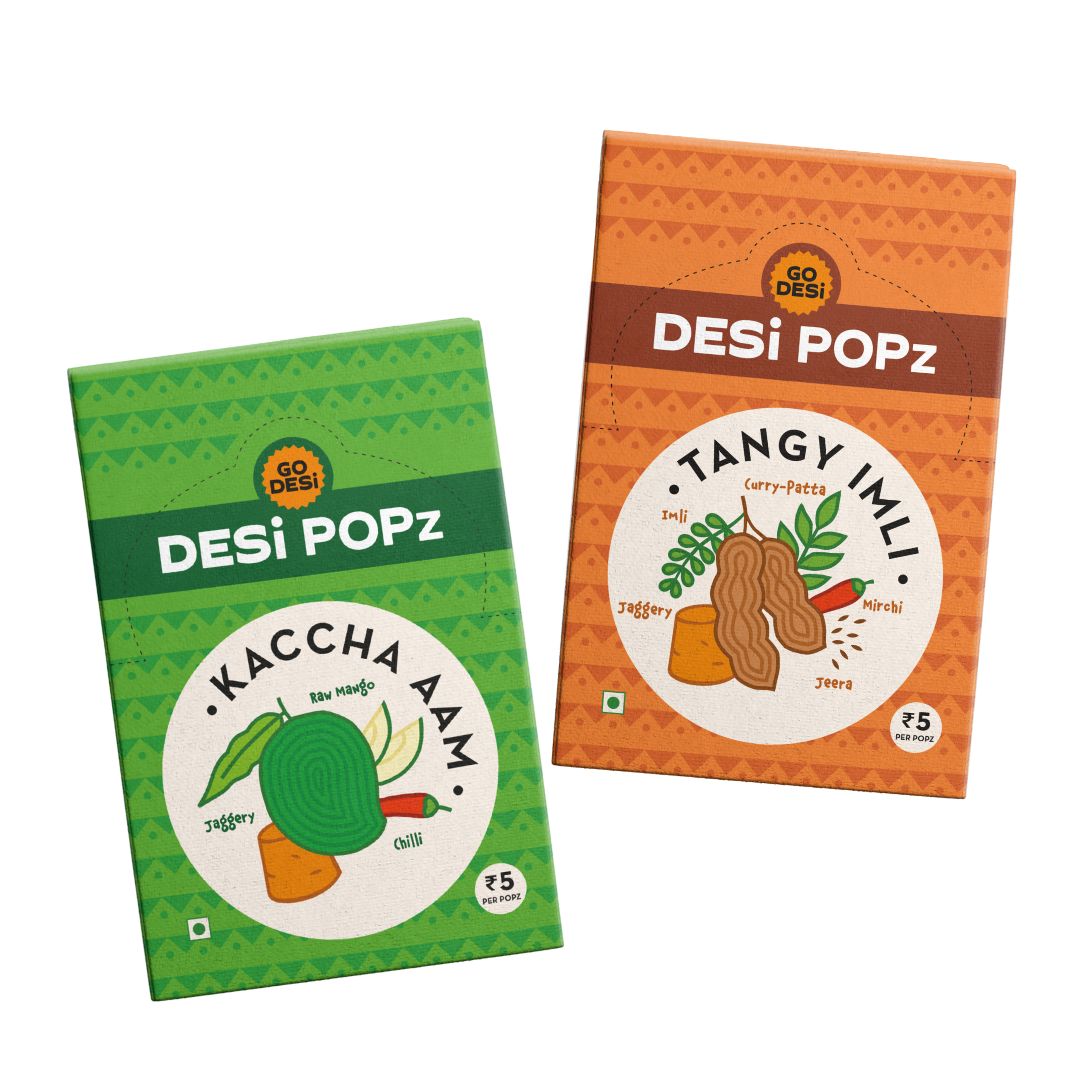 Image 1 of Go desi Popz Combo | Tangy Imli & Kaccha Aam | Pack of 50