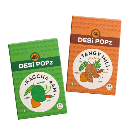 Image 1 of Go desi Popz Combo | Tangy Imli & Kaccha Aam | Pack of 50