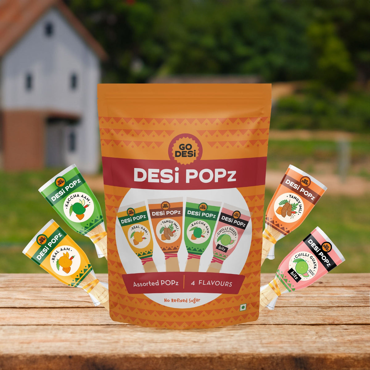 Image 3 of Go desi POPz Combo Pack | Tangy Imli | Real Aam | Kaacha Aam | Chilli Guava | 20 Pc/ Pack