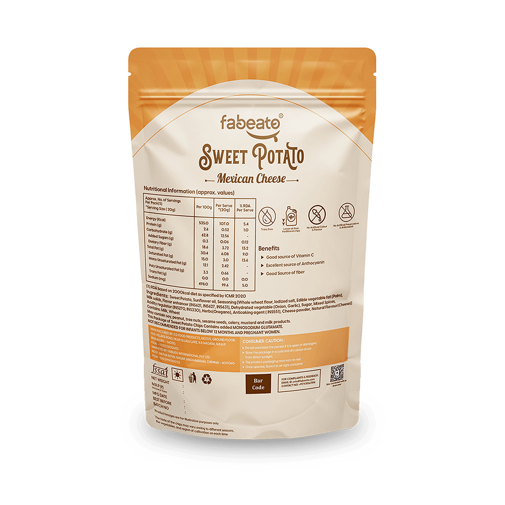 Image 3 of Fabeato Mexican Cheese Sweet Potato Chips (40g)