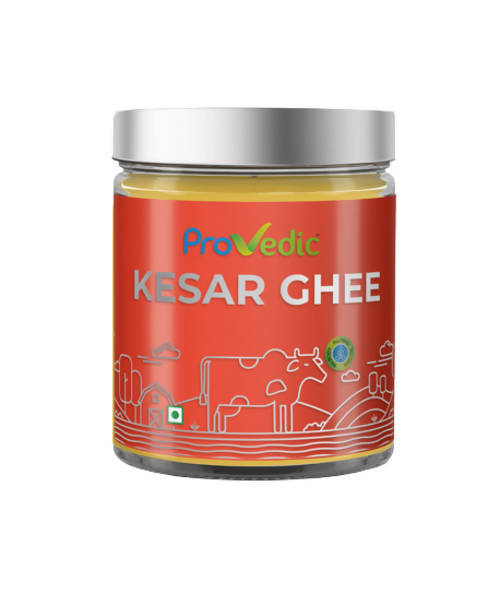 Image 1 of 250 ml / Pack of 1 for the product ProVedic Kesar Ghee | Indian Hallikar Cow Ghee, Pure A2 Ghee, Natural & Healthy, Non-GMO | Bilona Method | Traditional Curd-Churned |Pure, Natural & Healthy | Glass Jar |