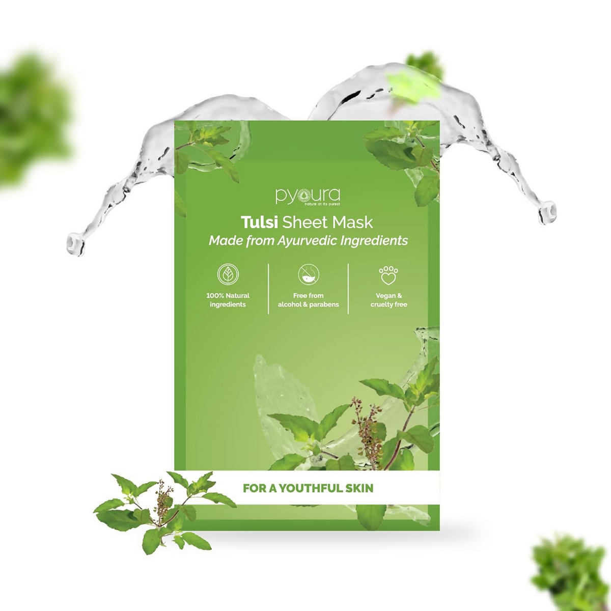 Image 1 of Pyoura Tulsi Healing Face Sheet Mask