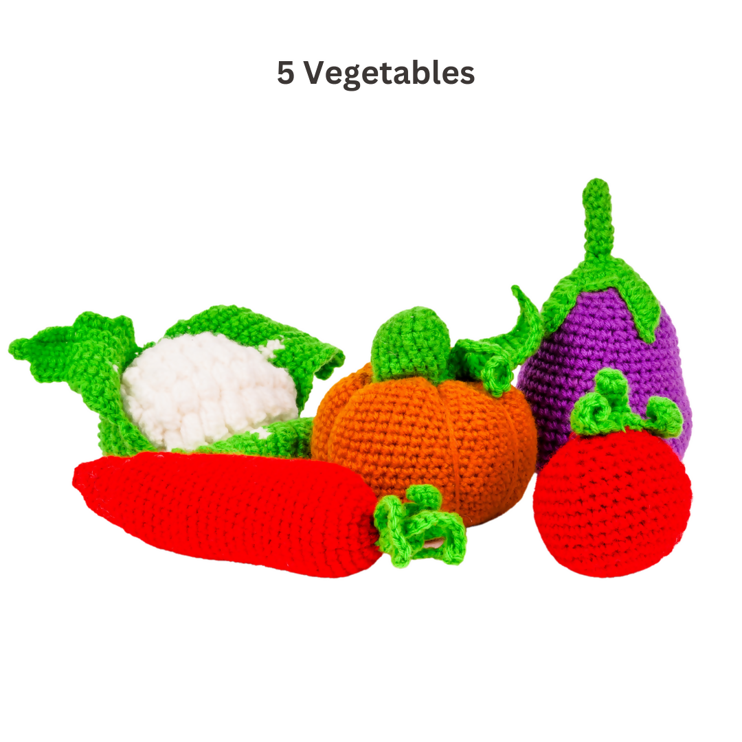Image 2 of Nesta Toys Crochet Fruits & Vegetable Toys, Play Food for Kids (10 Pcs)