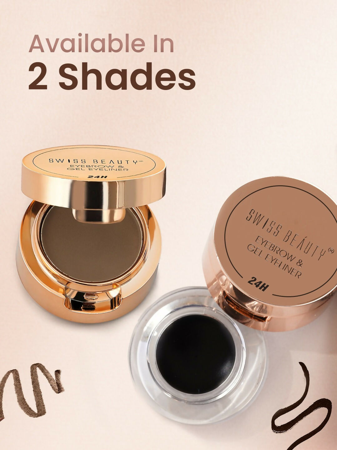 Image 6 of Swiss Beauty 2-In-1 Eyebrow & Gel Eyeliner - Black